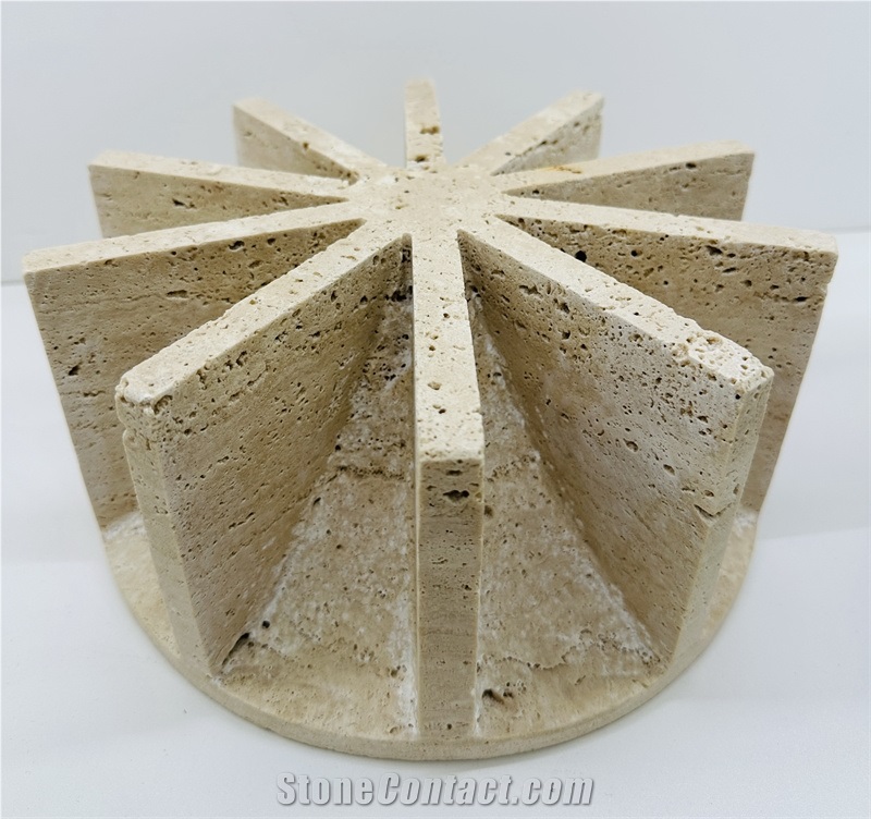 Creative Nordic Beige Travertine Household Service Plate