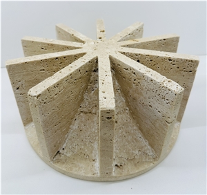 Creative Nordic Beige Travertine Household Service Plate