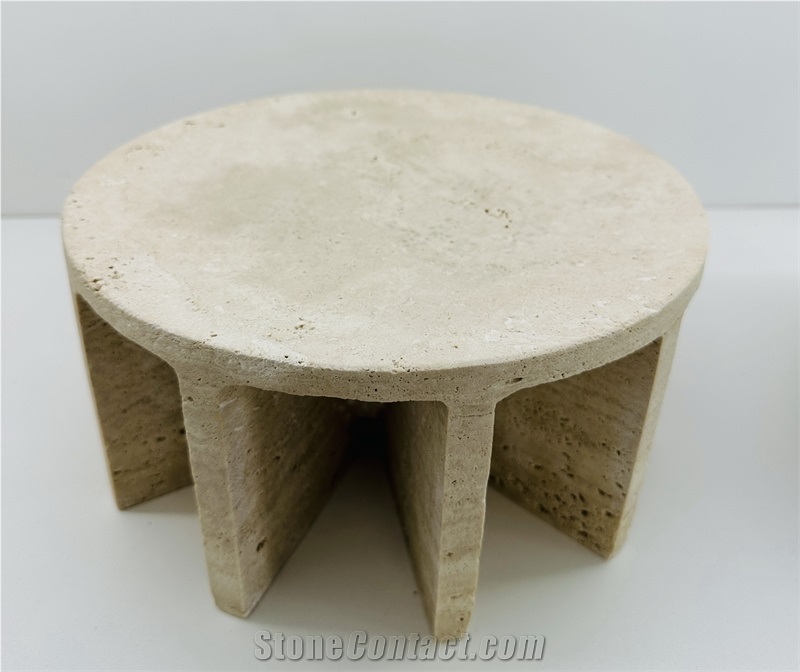 Creative Nordic Beige Travertine Household Service Plate