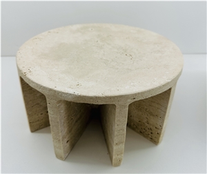 Creative Nordic Beige Travertine Household Service Plate