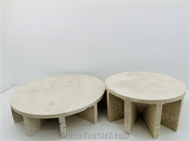 Creative Nordic Beige Travertine Household Service Plate