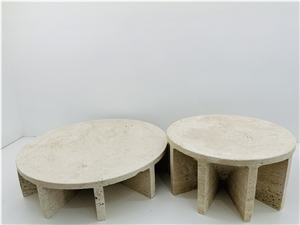 Creative Nordic Beige Travertine Household Service Plate