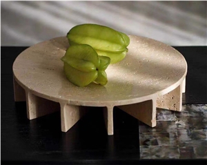 Creative Nordic Beige Travertine Household Service Plate