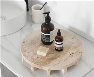 Creative Nordic Beige Travertine Household Service Plate