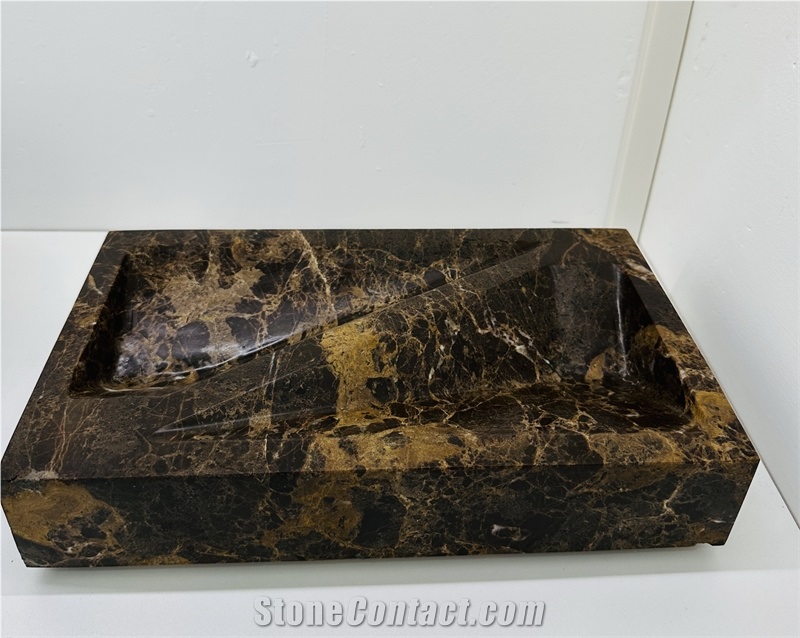 Emperador Dark Marble Wine Bottle Holder Home Decor Products