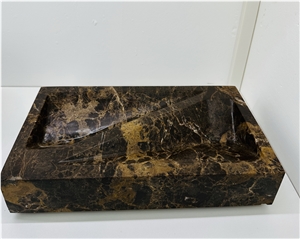 Emperador Dark Marble Wine Bottle Holder Home Decor Products
