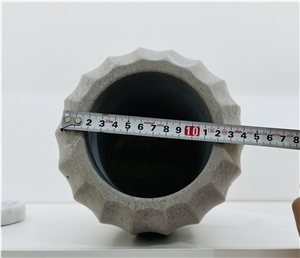 Grey Marble Table Top Flower Fluted Vase Home Decor Products