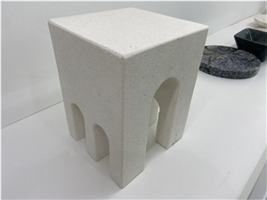 Interior Bookcase Ornaments Beige Limestone Bookends