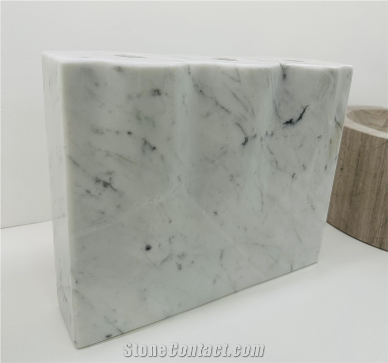 Marble Bathroom Decoration Carrara Marble Toothbrush Holder