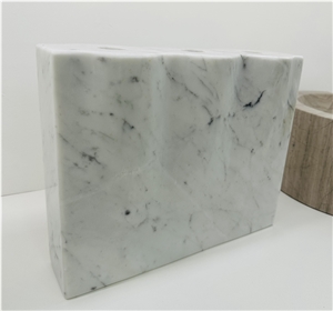 Marble Bathroom Decoration Carrara Marble Toothbrush Holder