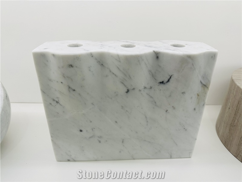 Marble Bathroom Decoration Carrara Marble Toothbrush Holder