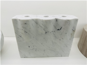Marble Bathroom Decoration Carrara Marble Toothbrush Holder