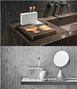 Marble Bathroom Decoration Carrara Marble Toothbrush Holder