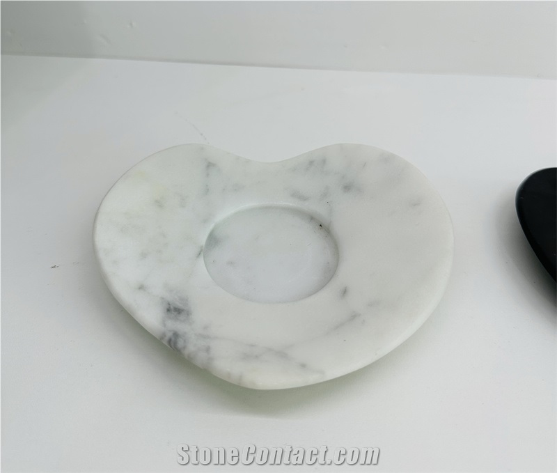 Marble Coffee Cup And Heart-Shaped Saucer For Home Decor
