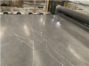 Pietra Grigio Honed Slab Grey Marble Slab Tiles