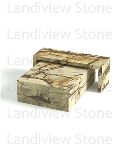 Roma Imperiale Quartzite Low Plinth Cafe Table