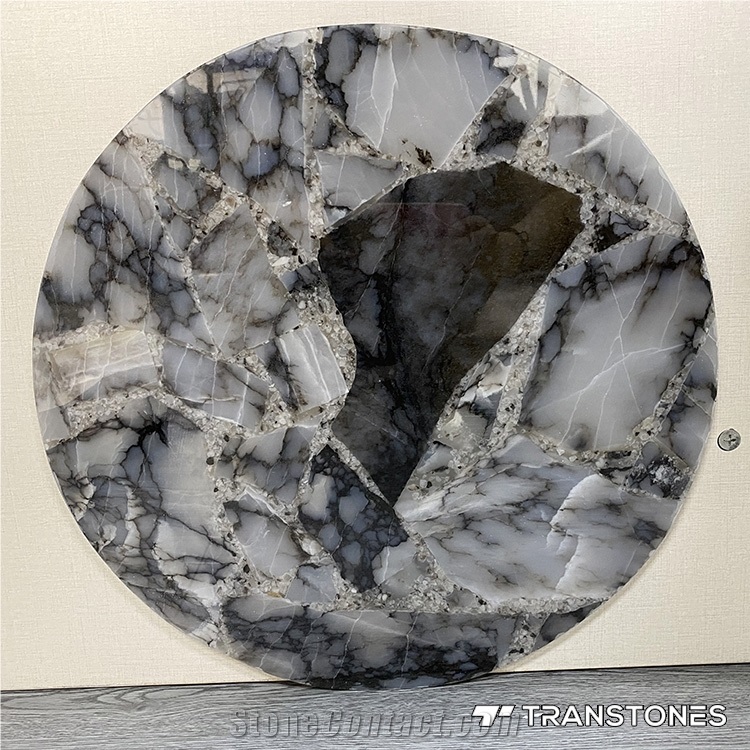 Acrylic Backlit Artificial Onyx Round Table Tops