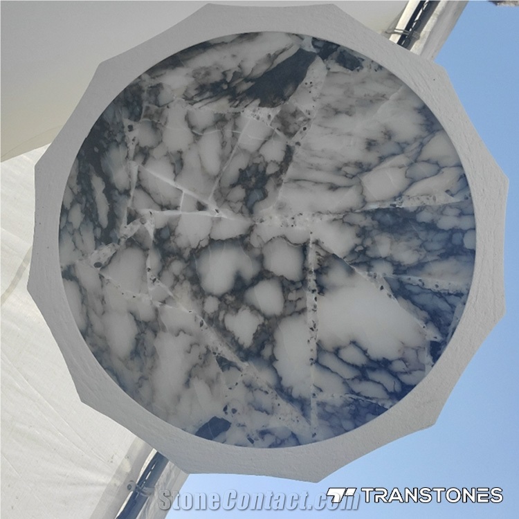 Acrylic Backlit Artificial Onyx Round Table Tops