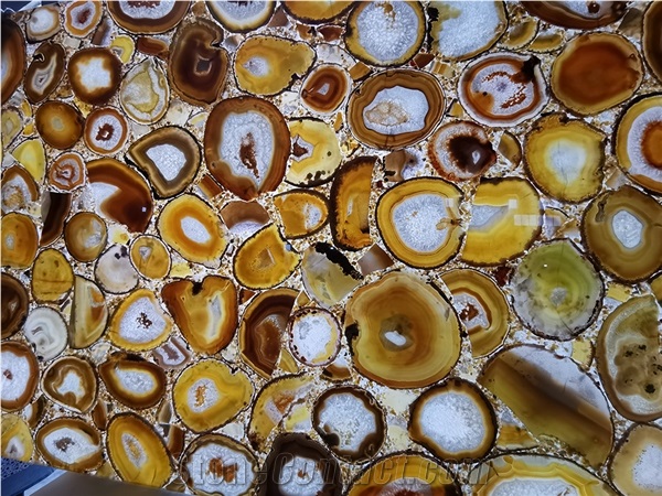 New Decoration Precious Semiprecious Yellow Agate Stone