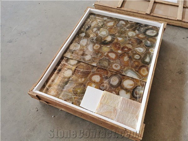 New Decoration Precious Semiprecious Yellow Agate Stone