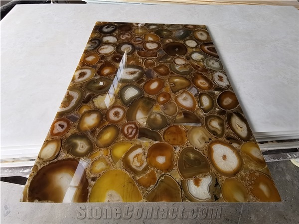 New Decoration Precious Semiprecious Yellow Agate Stone