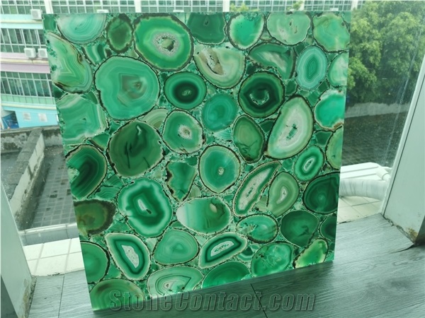 Semi Precious Green Agate Translucent Gemstone
