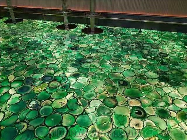 Semi Precious Green Agate Translucent Gemstone