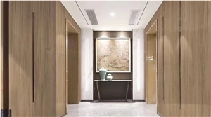 Begie Wooden Marble Vein Sintered Stone Slab Tile