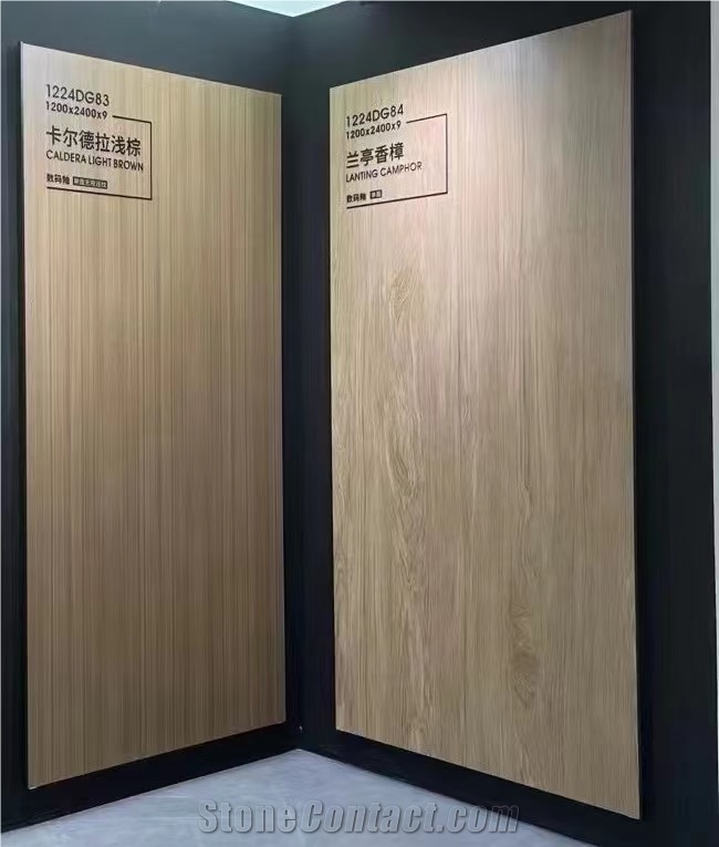 Begie Wooden Marble Vein Sintered Stone Slab Tile