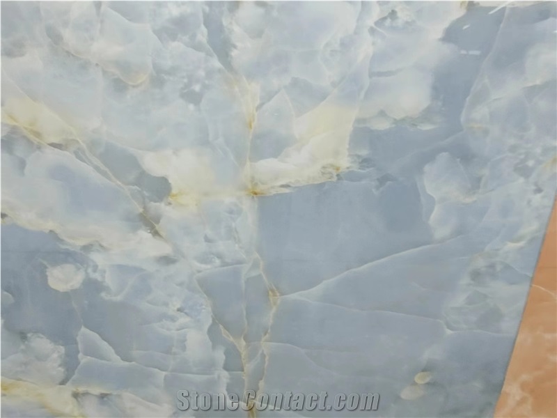 Blue Onyx Vein Sintered Stone Slabs For Wall Floor Tile Use