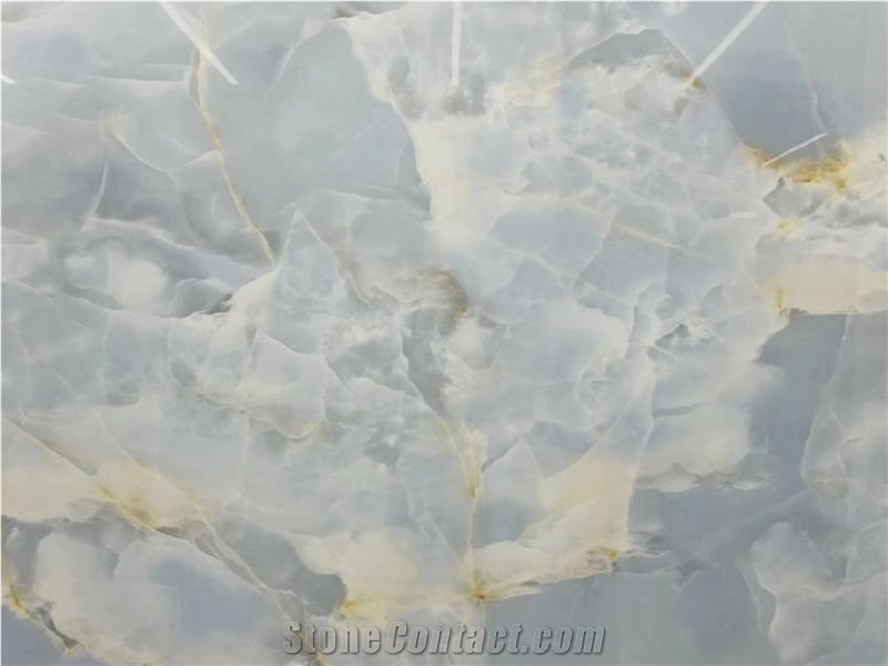 Blue Onyx Vein Sintered Stone Slabs For Wall Floor Tile Use