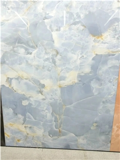 Blue Onyx Vein Sintered Stone Slabs For Wall Floor Tile Use