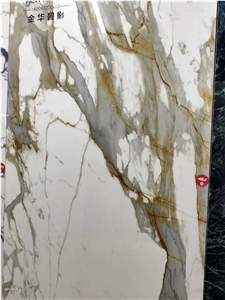 Calacatta Gold White Marble Vein Sintered Stone Slabs