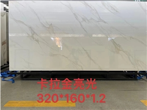 Calacatta White Gold Marble Vein Sintered Stone Big Slab