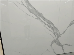 Calacatta White Marble Vein Sintered Stone Slabs Wall Tile