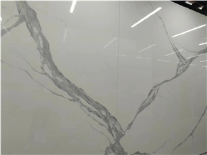 Calacatta White Marble Vein Sintered Stone Slabs Wall Tile