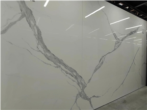Calacatta White Marble Vein Sintered Stone Slabs Wall Tile
