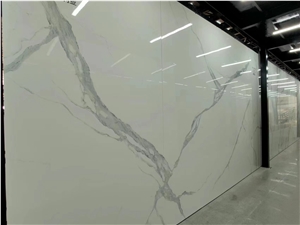 Calacatta White Marble Vein Sintered Stone Slabs Wall Tile