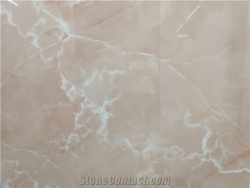 Pink Onyx Vein Sintered Stone Slabs Wall Floor Tile Use