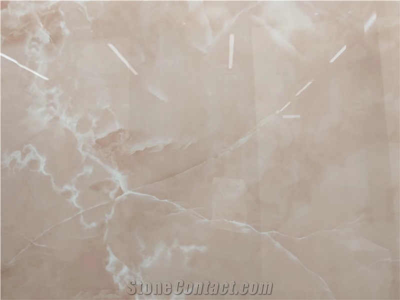 Pink Onyx Vein Sintered Stone Slabs Wall Floor Tile Use