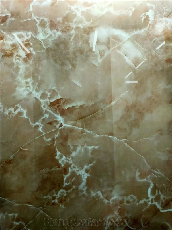 Pink Onyx Vein Sintered Stone Slabs Wall Floor Tile Use