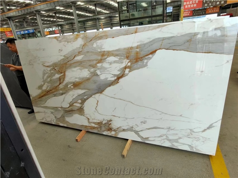 Sintered Stone Slabs Calacatta Gold Marble Vein