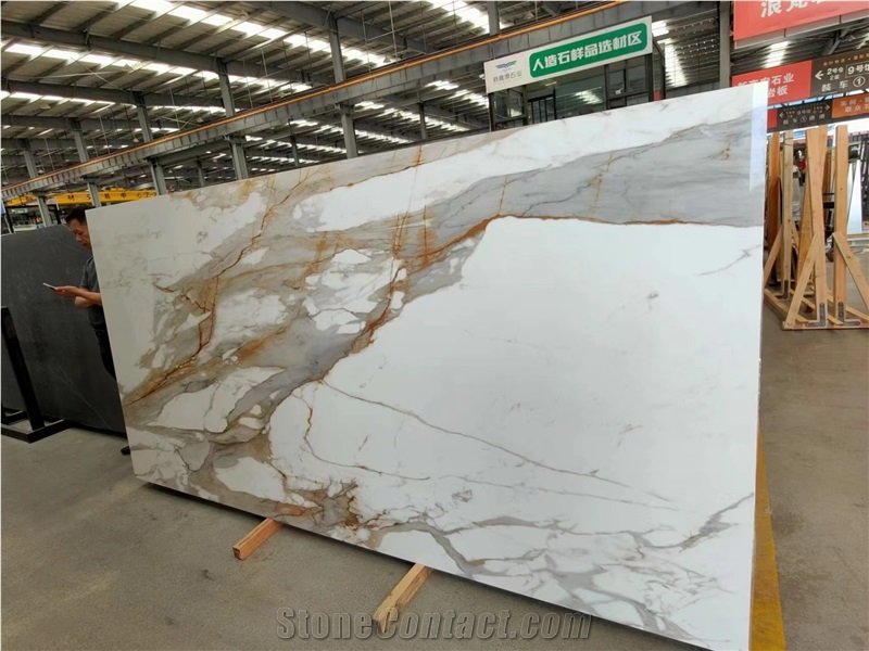 Sintered Stone Slabs Calacatta Gold Marble Vein