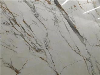 Sintered Stone Slabs Calacatta Gold White Marble Looks