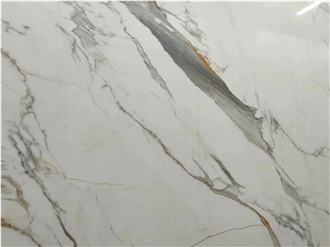 Sintered Stone Slabs Calacatta Gold White Marble Looks