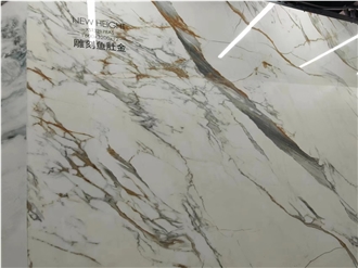 Sintered Stone Slabs Calacatta Gold White Marble Looks