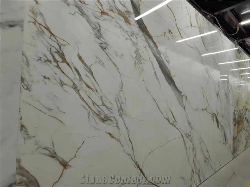 Sintered Stone Slabs Calacatta Gold White Marble Looks