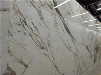 Sintered Stone Slabs Calacatta Gold White Marble Looks
