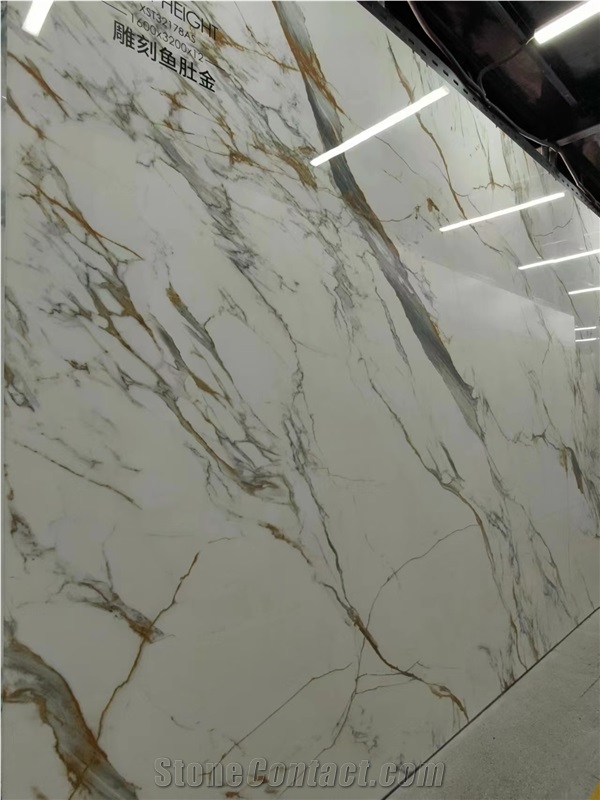 Sintered Stone Slabs Calacatta Gold White Marble Looks