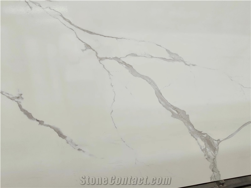 Sintered Stone Slabs Calacatta White Marble Texture